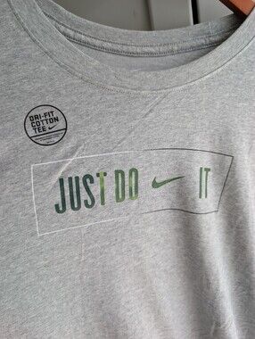 Nike Just Do It' Gray Dri-Fit Cotton Tee 3XL Tall